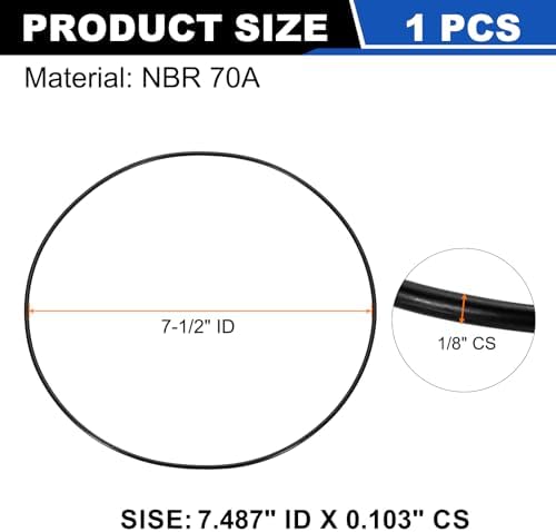 uxcell 1Pcs AS-169 NBR 70A O-Rings 7-1/2"ID x 3/32"CS/7.487"ID x 0.103"CS - Image 2