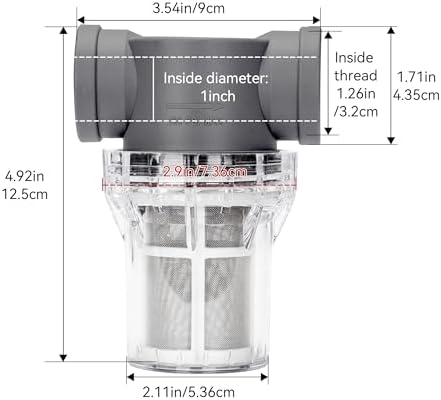 1'' Female NPT in-Line Strainer - Garden Hose Filter for High Pressure Washer, Sediment Filter with 60 Mesh Stainless Steel Screen (1'' 60 Mesh) - Image 2