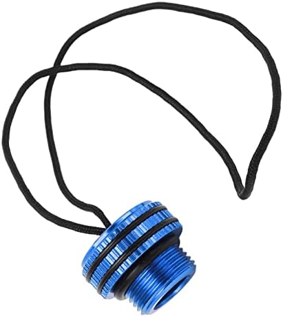 Diving Dust Din Cover, Valve Dust Cover Vented Aluminum Alloy Diving Valve Protector with Fixed Rope for Valve End Cap(blue) - Image 4
