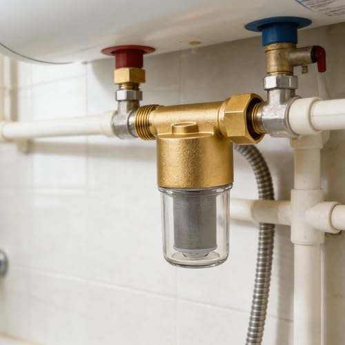 40 Micron Brass Inline Spin Down Sediment Water Filter, Pre-Filter System for Water Heaters, Washing Machines and Faucets, Removes Rust and Scale - Image 4