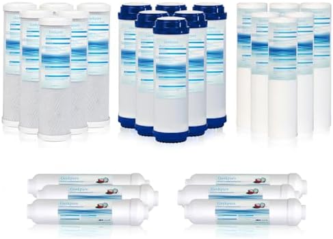 Geekpure Universal Compatible Reverse Osmosis Filter Replacement Set -2.5 x 10 Inch -Pack of 6 by Geekpure