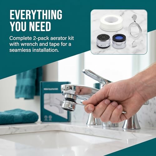 2 Pack Male Thread Kitchen Faucet Aerator for Moen 3919, M24 Male Thread - Image 3