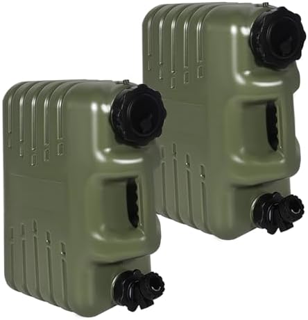 REDCAMP 4 Gallon/15L Portable Water Container with Spigot, Green 2 Pack by REDCAMP