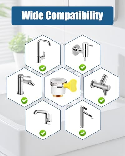 3 Pcs Adjustable Faucet Adapter Kit, Fits 13-25mm Outer Diameter Faucet. - Image 2