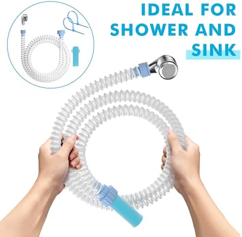 Slip-On Dog Shower Attachment for Bathtub Faucet, Ear-Tab Zip-Tie Connector, Handheld Sprayer Head, 5 ft Hose, Fits Spouts up to 3 in - Image 4