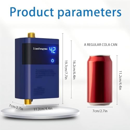 3000W Tankless Water Heater, 110V Electric Point-of-Use for Sink,RV, Camping & Indoor.Vertical Mount Only with 304 Stainless Steel Fittings, (Blue, Digital Display) - Image 6