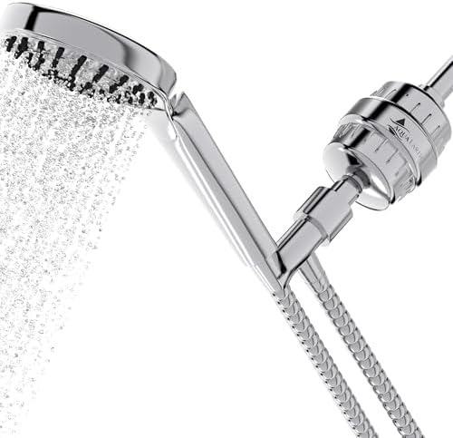 Shower Head Filter For Hard Water 20 Stages to Remove Chlorine Fluoride Water Softener Coconut Shell Activated Carbon Reduces Dry Itchy Skin Heavy Metals Other Sediments Vitamin C Aqua Earth - Image 7