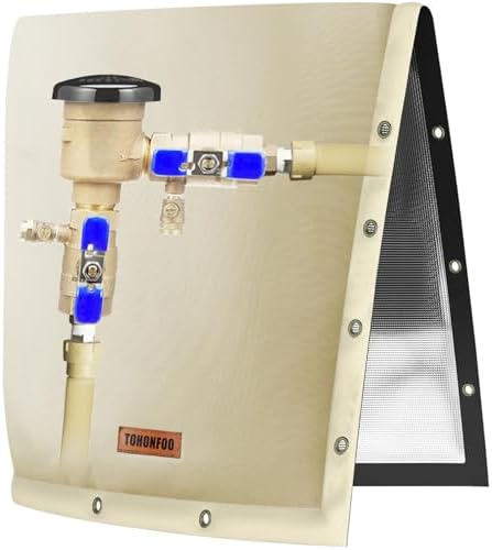 TOHONFOO 2-Way Open Backflow Preventer Pipe Cover Outside, 14"Wx18"H, Beige by TOHONFOO