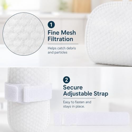 110 PCS Faucet Filter Bag,Faucet Filter Cotton Bag Set with 10 Fastening Bands and 1 Magic Sticker Strip, Easy Install Tap Water Filtration Accessories for Kitchen Bathroom Sink - Image 3