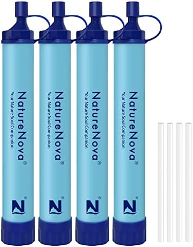Personal Water Filter Straw Outdoor Portable Filtration Emergency Survival Gear Water Solutions Tactical Gear for Hiking Camping Accessories Travel Hunting Fishing Outing Backpacking by NatureNovaProducts