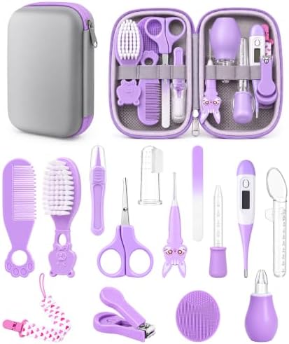YASEW Baby Grooming Kit, Storage Bag, Newborn Essentials, Gift Ready Purple by yasew