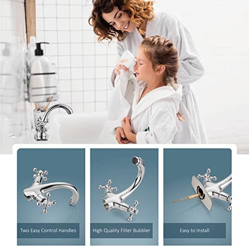 Aolemi Bathroom Sink Faucet 1 Hole or 3 Hole Without Drain Polish Chrome - Image 2