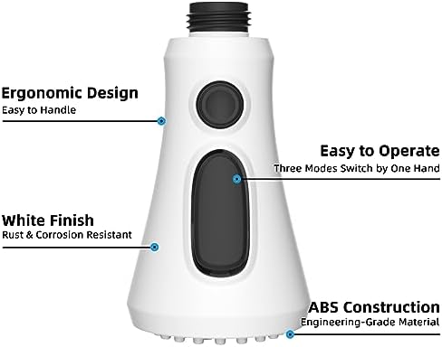 Hibbent Pull Down Spray Head for Kitchen Faucet, 3-Function Spray Nozzle - Image 6