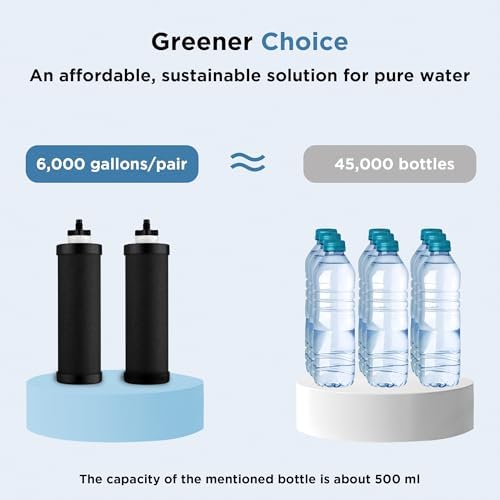 2-Stage Filtration Carbon Purification Element Black Composite Carbon Filters Replacement For Gravity Water Filtration System 2 Pack - Image 5