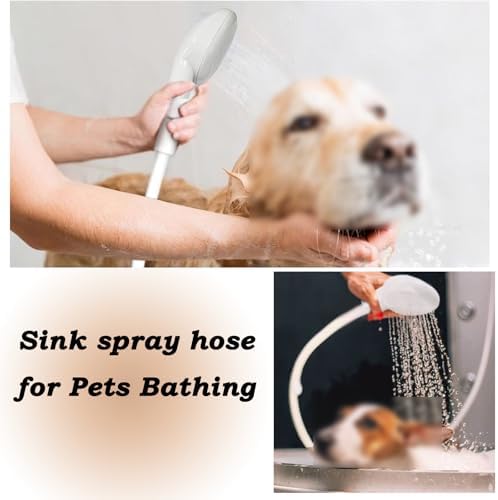 5m/16.4ft Sink Spray Rubber Hose Portable Faucet Sprayer Garden, Shampoo Sprayer Handheld Shower Head Spray Hose Attachment for Dog, Pets, Bathing Baby, Washing Hair, Rinsing Vegetables - Image 4