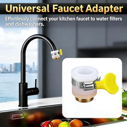 3 Pcs Faucet to Hose Adapter, Universal Faucet Adapter, Fine Thread Sink Hose Attachment for Faucet for Kitchen Sink Garden Hose and Multi-Water Filters - Image 7