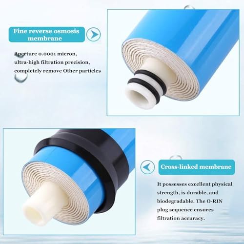 Reverse Osmosis Membrane 1812-75G RO Membrane Housing Kit, with 1/4 Quick Connector,Check Valve Set, for Residential Household Water Filtration System - Image 3