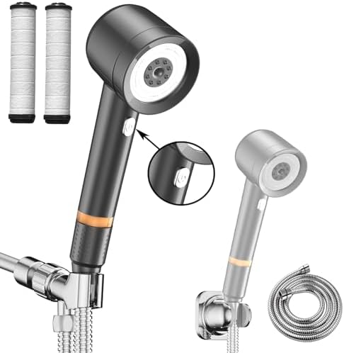 Shower Head with Handheld, High Pressure Shower Head with Pause Switch by xianshengle