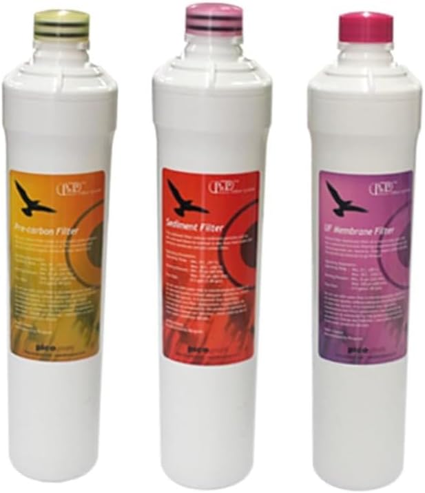Filtertech Replacement Filter for 3-Stage Ultrafiltration System 3 Pack PnP Sed-Pre Carbon-UF Membrane [PUSH] by FILTERTECHKOREA