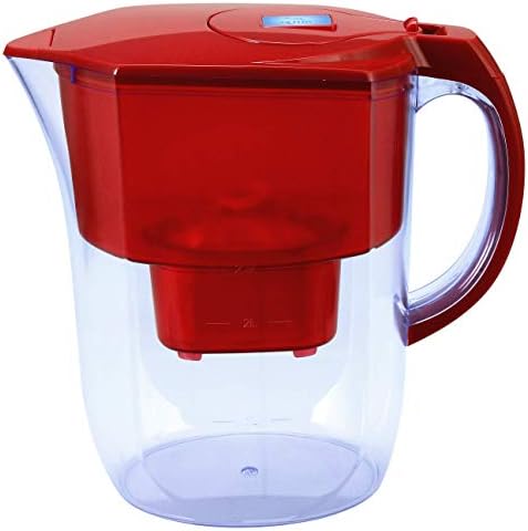 Ehm Ultra Premium Alkaline Water Filter Pitcher - 3.8L, Activated Carbon Filter- BPA Free, Healthy, Clean, & Toxin-Free Mineralized Alkaline Water in Minutes- Up to 9.5 pH-2023 (RED) by EHM