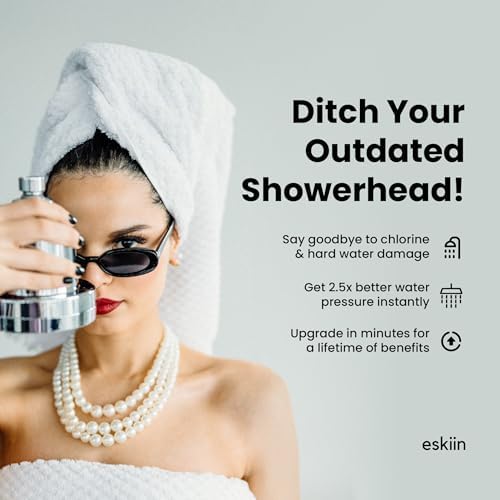 Eskiin Filtered Shower Head - Best Shower Head With Filters For Healthy Hair & Skin - High Pressure Water Softener For Hard Water - Reduce Dandruff, Protect Colored Hair, And Soothe Dry Skin (Black) - Image 2