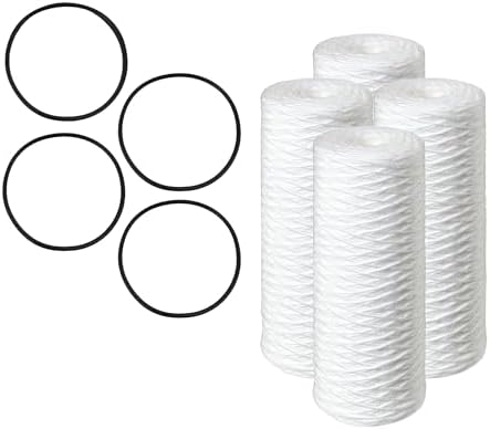 CFS String Wound Filters for Pelican PC40, 10x4.5, 4 Pack + O-Rings by CompleteFiltrationServices