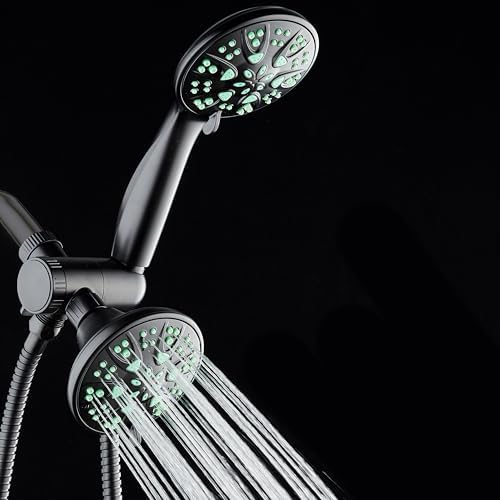 AquaDance Antimicrobial/Anti-Clog High-Pressure 30-setting Dual Head Combination Shower with Microban Nozzle Protection From Growth of Mold, Mildew & Bacteria for a Healthier Shower – Coral Green - Image 6
