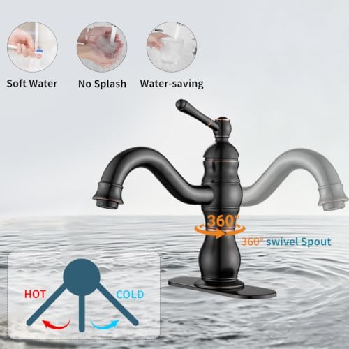 Oil Rubbed Bronze Bathroom Faucet Single Handle One Hole - Image 6
