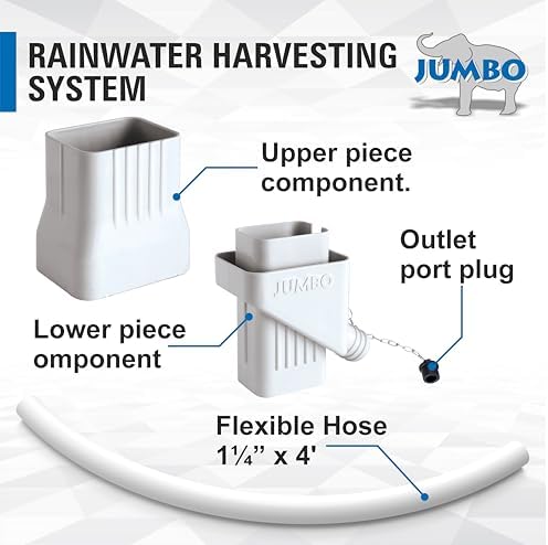 JUMBO Rooftop Rainwater Harvesting System from Downspouts Diverter Size 2” x 3” - Image 3