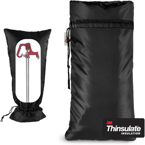 Extended Outdoor Faucet Cover for RV Park Water Hydrant Insulated, 3M Thinsulate Insulation Sprinkler Freeze Protector for Winter & Summer, 43"H x 18"W for Garden Lawn Faucets & Yard Hydrant - Black by DEMEDO