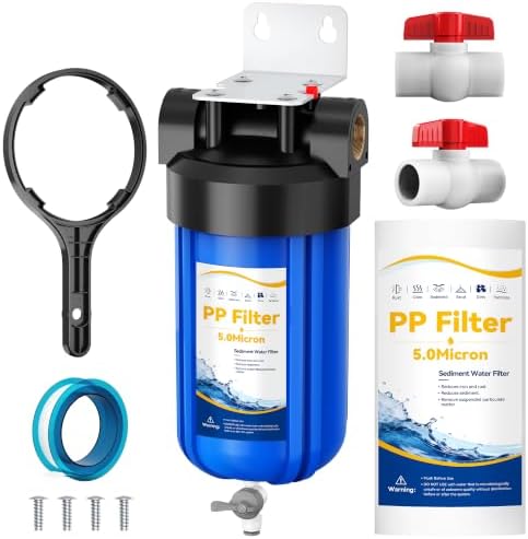Whole House Water Filter System, Big Blue 10"x4.5" with PP Sediment Filter by Ovvyayl