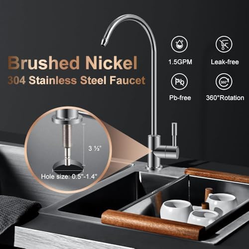WINGSOL Water Filter for Sink with Faucet, 2-Stage Deep Filtration, Reduce Heavy Metals/Chlorine/PFAS/Odor/Sediment, NSF/ANSI 42&53 Improve Taste, Life Indication Mineral pH+ Under Sink Water Filter - Image 6