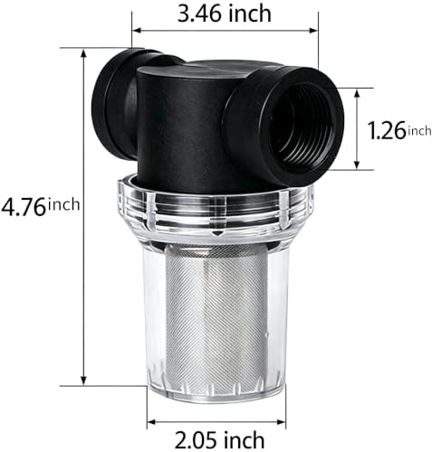 EKDJKK 1 inch Inline Mesh Strainer, Water Pump Strainer, Garden Hose Sediment Filter, Water Pump Filter, Pipeline Sprayer, Fits for RV Water Tank Pressure Washer Outdoor Hose, 40 mesh - Image 2