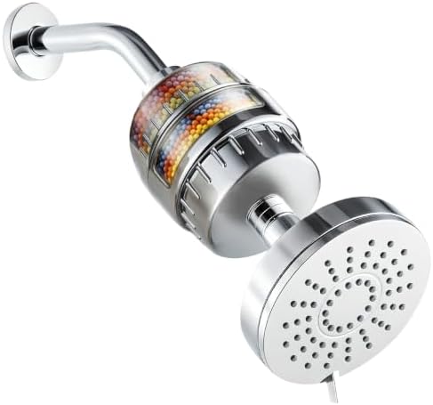 3-Mode Filtered Fixed Shower Head, 20-Stage Filtration, Removes 99.95% Chlorine & Heavy Metals, Chrome by Unknown