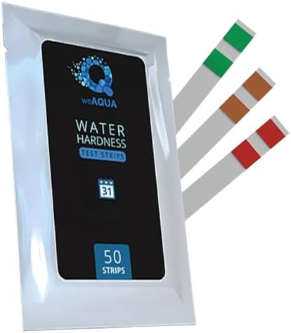 WeAQUA Water Hardness Test Kit - DoubleCheck 50 Strips - Hard Water Testing Kit – Tests Calcium & Magnesium (0–425 PPM) – for Tap, Well, Drinking, Pool, Spa & Dishwasher by weAQUA