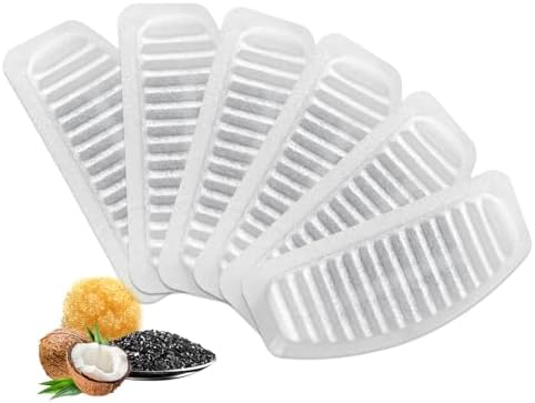 ORSDA Cat Water Fountain Filters, ORSDA Replacement Filters Carbon, Resin Filter ONLY for D30 67oz/2L Automatic Cat Fountain Dog Water Dispenser, 4 Filtration System (6 PCS Filters） by ORSDA