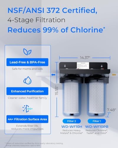 Waterdrop WHF21-PBH 2-Stage Whole House Water Filter System, NSF/ANSI 372 - Image 2
