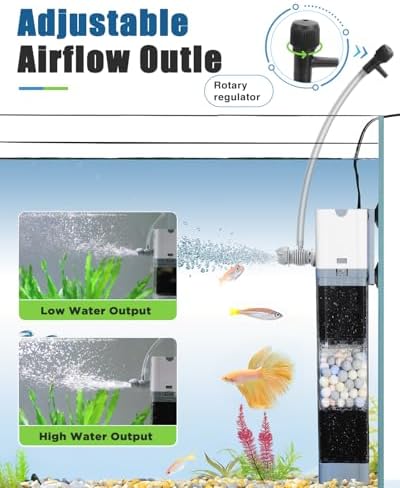 AQQA 200GPH Aquarium Filter, Silent Double Filtration Fish Tank Filter - Image 6