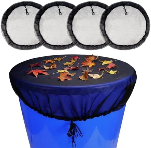 4 Pcs Mesh Cover for Rain Barrel, 38.5in Barrel Net Cover with Drawstring by Unknown