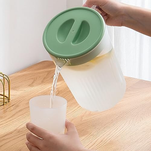 Greensen Water Pitcher, 2.7L Large Capacity Translucent PP Plastic Pitcher with Lid and Spout Filter, for Tea Coffee Juice Cold Water Storage (Green #12) - Image 4