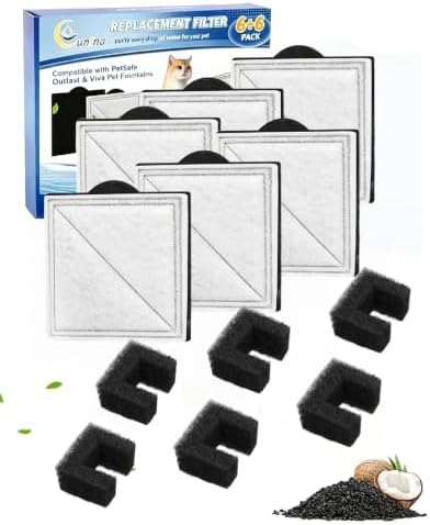 12-Pack Filters Compatible with PetSafe Outlast & Viva Pet Fountains by Cunina