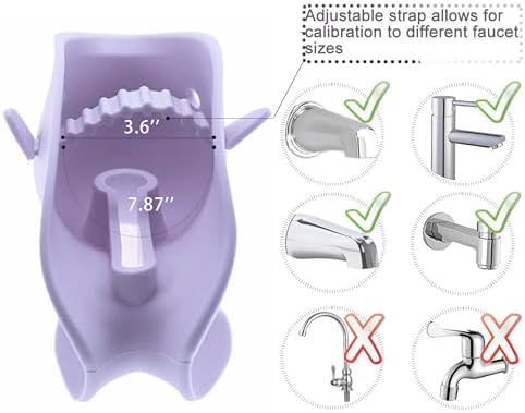 Bath Spout Cover for Bathtub,Baby Shower Protector Cover A Fun Way to Protects Baby from Bumping Head During Bathing Time Cute Soft Whale Design Making for Enjoyable Safe Baths (Lavender) - Image 4