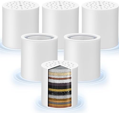 6 Pack 20 Stage Shower Filter Replacement by Sikawai Shower Cartridge Filter, Shower Head Filter Refill with Vitamin C Shower Head Replacement Filter for Hard Water by Sikawai