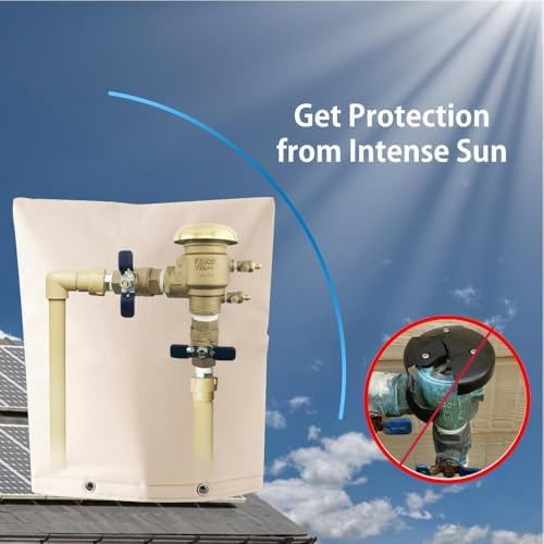 Urby 5 Layer Sprinkler Covers for Outside, Back Flow Covers for Winter Freeze and Intense Sun Protection, Outdoor Pipe Insulation Cover. [Sand Stone Color] 16x18in - Image 4