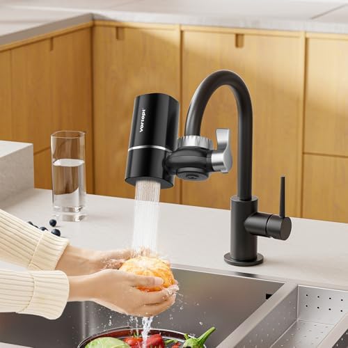 Faucet Filter, NSF Certified, 400 Gallon High Efficiency Water Purification System, Fast 99% Chlorine & Odor Removal with 3 Water Filter（T1-Black） - Image 2