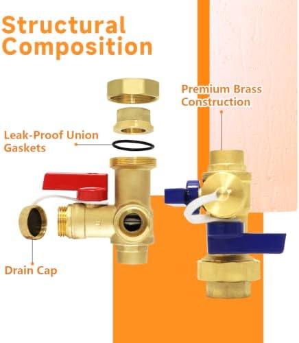 1PC HeSun 3/4" Copper Tankless Water Heater Service Valve Kit(TOOL033-1) - Image 4