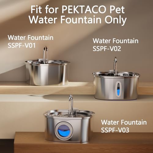 PEKTACO Cat Water Fountain Replacement Filters for 3.2L/108oz, 3 Pack - Image 6