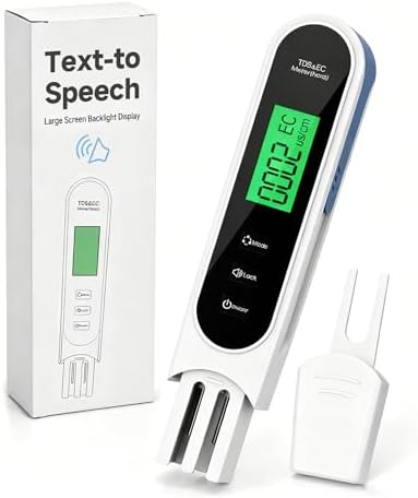 2026 Drinking Water Tester; Digital TDS Meter with Voice Announcement of Test Results; Suitable for Aquariums, Household Distilled Water, and Pool Water Testing Kits (White) by Unknown