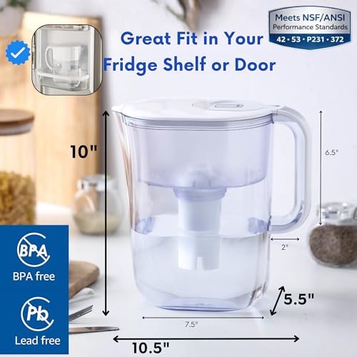 10 Cup Water Filter Pitcher with 2 Ultrafiltration & Carbon Filters - Image 5