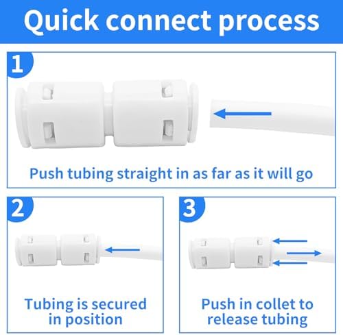 Water Tube Fittings Kit, 1/4" OD Quick Connect Push to Connect Fittings for RO/DI Water Filter System (Ball Valve+ T+ I+ L+ Y+ Professional Tubing Cutter, 46Pcs) - Image 5